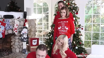 Sister’s Christmas photo shoot turns into a steamy family affair