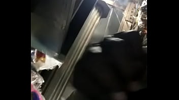 Tamil Nadu Muniswamy stroking his hard cock in the back of his shop