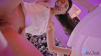 Jiaxin’s dripping shaved pussy is ready for a hard pounding.