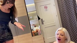 Tiny Blonde Bombshell Sucks Off Real Couple in POV Double Blowjob Audition