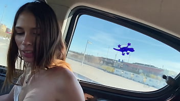 Dripping Latina Soaks Her Uber Driver With a Gushing Orgasm