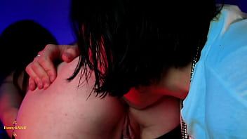 Tongue-fucking her tight little asshole until she’s trembling and cumming hard