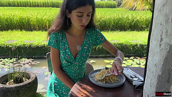 Cream-Faced Slut Savors Spunk-Soaked Pasta in Crowded Cafe