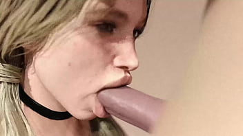Massive Pale Cock Blowjob by Blonde Babe