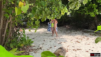 Exposed Cock on the Beach: Stepmom and Stepdaughter Take a Risky Public Load to the Face