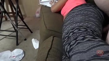 Splattering her yoga-toned ass with my hot load