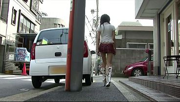 Skinny Japanese babe gets double-teamed in a wild MMF threesome