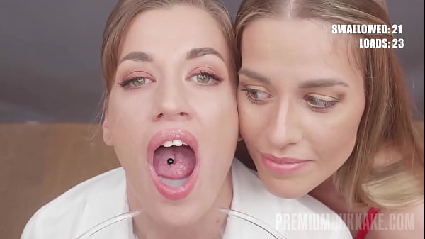 Silvia Dellai gulps down 60 massive loads in an epic bukkake feast