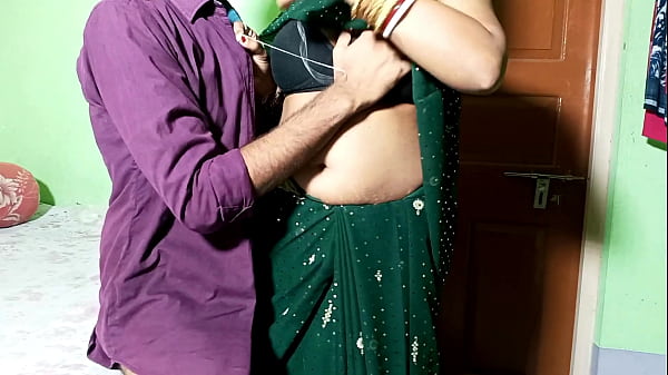Auntie got drilled by her nephew under the pretense of fixing her shirt buttons! Hindi audio