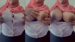 Lustyberryy’s Pink Hijab And Massive Bare Tits