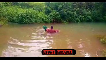Dirty Housewife Fucks Her Young Lover In The River