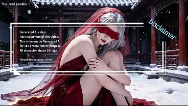 Snow-white Beauty In Scarlet: A Fiery Encounter With A Silver-haired Siren – Explosive First Episode, Unmissable Ai-generated Heat