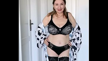 Seduce Me In Black Stockings And Lingerie, Then Let’s Feast On My Hairy Granny’s Pussy Together