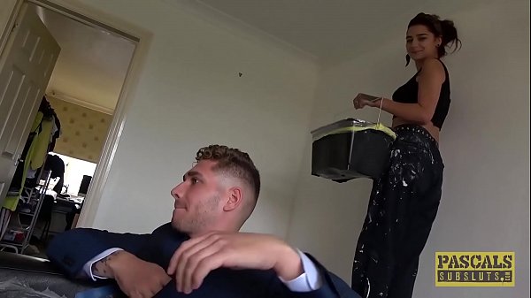 Crimson-haired Submissive In A Triple Domination Collar Scene
