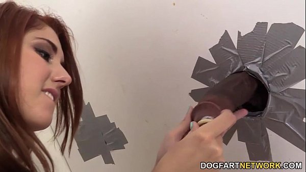 Crimson-haired Noblewoman Takes Anonymous Ebony Shaft Through Glory Hole