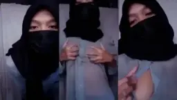 Ukhti Nina Asanti, Hijabnya Basah, Jari Mungilnya Sibuk Sendiri Di Balik Kain 11.