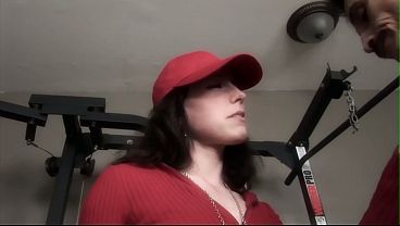 College Teen Gets Railed By The Gym Teacher Behind The Bleachers After Class