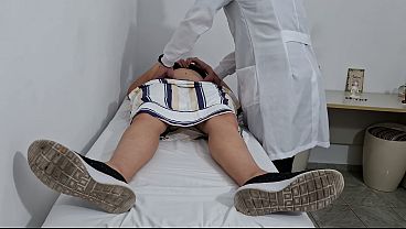 Hands Sliding Over Your Bare Stomach As The Doctor Checks Every Inch Of Your Soft, Warm Skin In His Private Office.