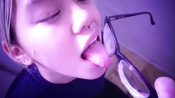 An Eager Asian Whore Kneels, Tongue Out, Waiting To Clean Her Master’s Mess Off Her Glasses. Watch The Whole Filthy Scene On Sabelarsene.com