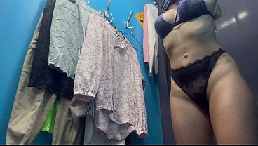 Dressing Room, Hidden Camera, Busty Russian Girl With Hard Nipples Exposed.