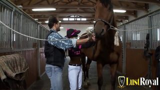 Stable Boy Pounds A Hot Brunette Slut Senseless