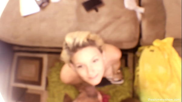 Little Blonde Slut With Big Tits Takes Big Black Cock Deep In Her Throat Till He Finishes