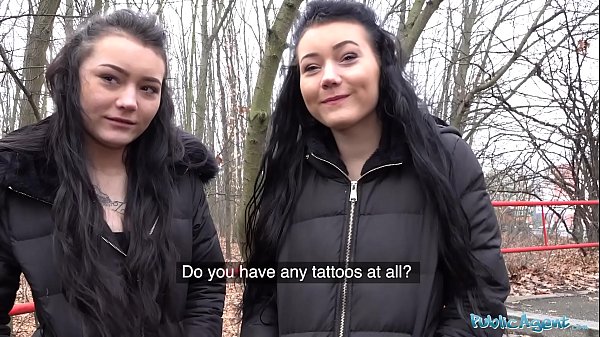 Public Agent Real Twins Caught On The Street For Filthy Offers