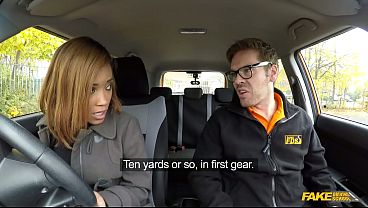 Kiki Minaj, The Thick Ebony Pornstar, Gets Her First Rough Driving Lesson At Fake Driving School